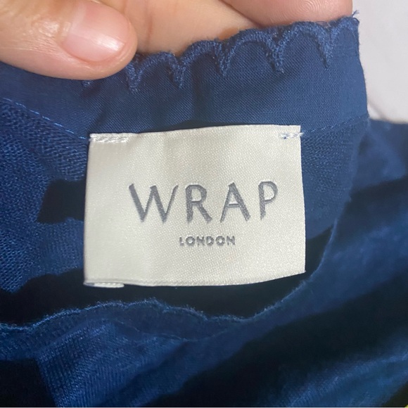 WRAP London Tank Top Cami 100% Linen Size 8 Medium Coastal Blue Elevated Basics - Picture 2 of 8